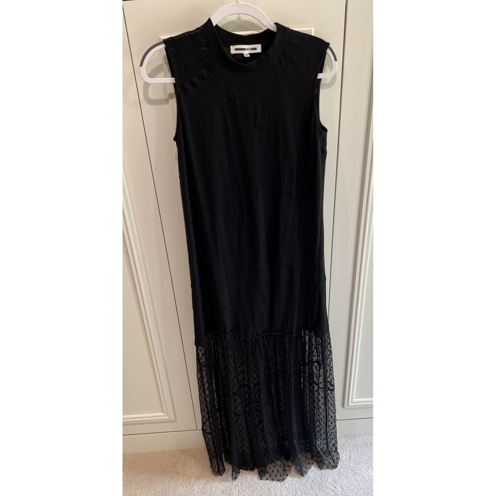 Alexander McQueen Black Sleeveless Maxi Dress Mixed Media Whimsigoth Designer